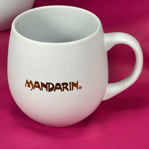 pair of Mandarin Restaurant weighty ceramic coffee mugs - Picture 3 of 6